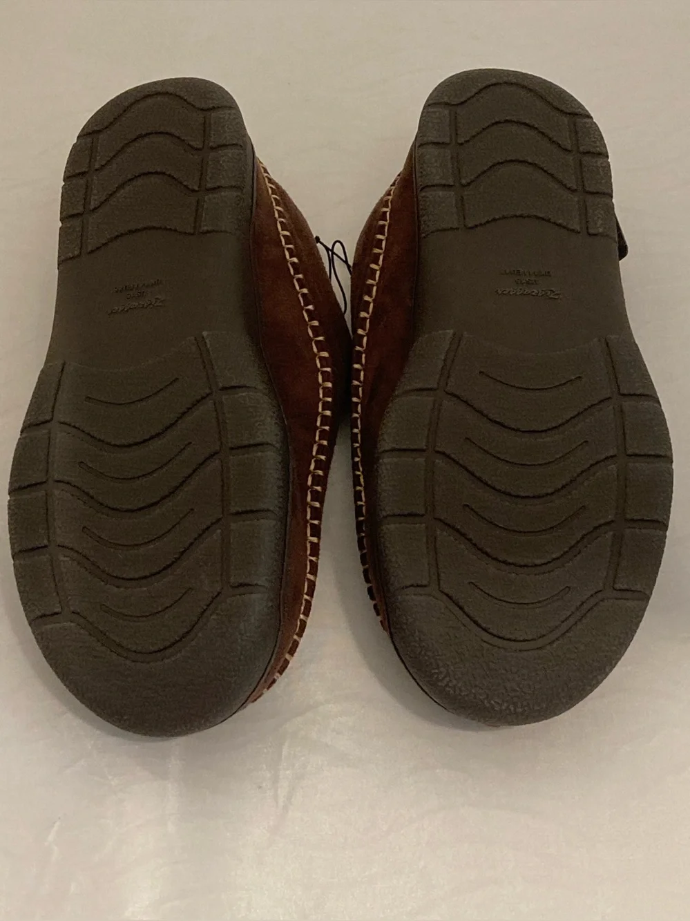 Zigzagger Mens 15 Moccasin Slippers Memory Foam House Shoes / Loafers Coffee NIB